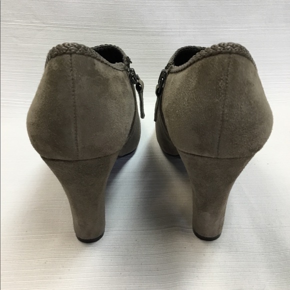 Neutral Suede Leather Booties by Tahari - Picture 6 of 7